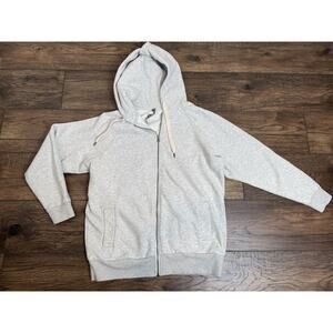 Vuori Restore Zip Up Hoodie Sz Small Grey Oversized Heavyweight Organic Cotton